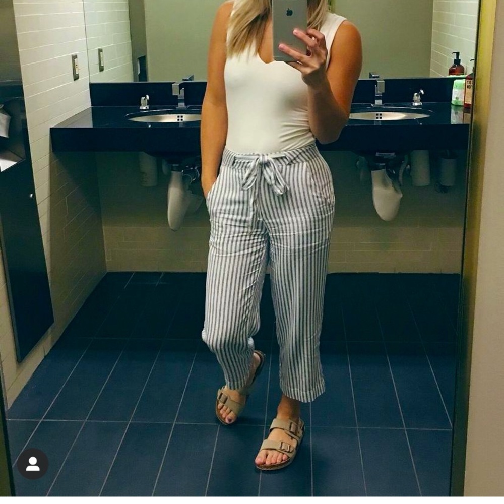Blue and white striped crops